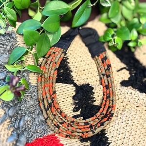 Ethnic print fabric collar